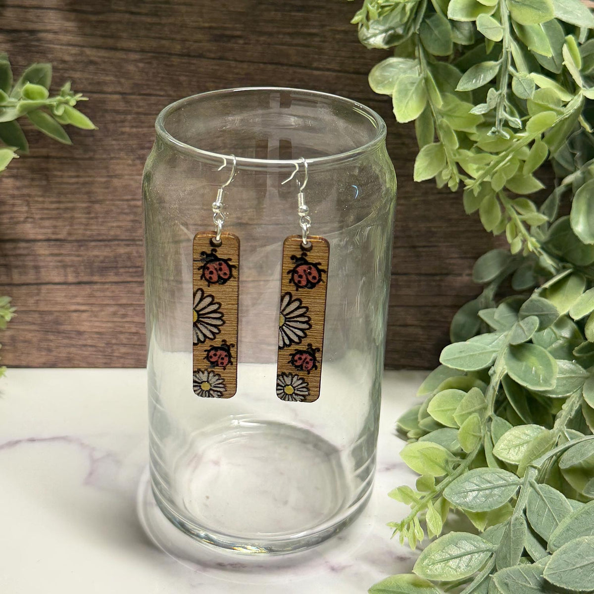 Ladybug Bar Dangle Earrings (Set of 2) - Glowforge