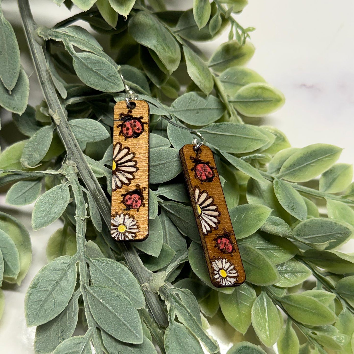Ladybug Bar Dangle Earrings (Set of 2) - Glowforge