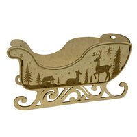 Large Living Hinge Christmas Sleigh Gift Basket - Decorative & Functional (Light Proofgrade) - Glowforge