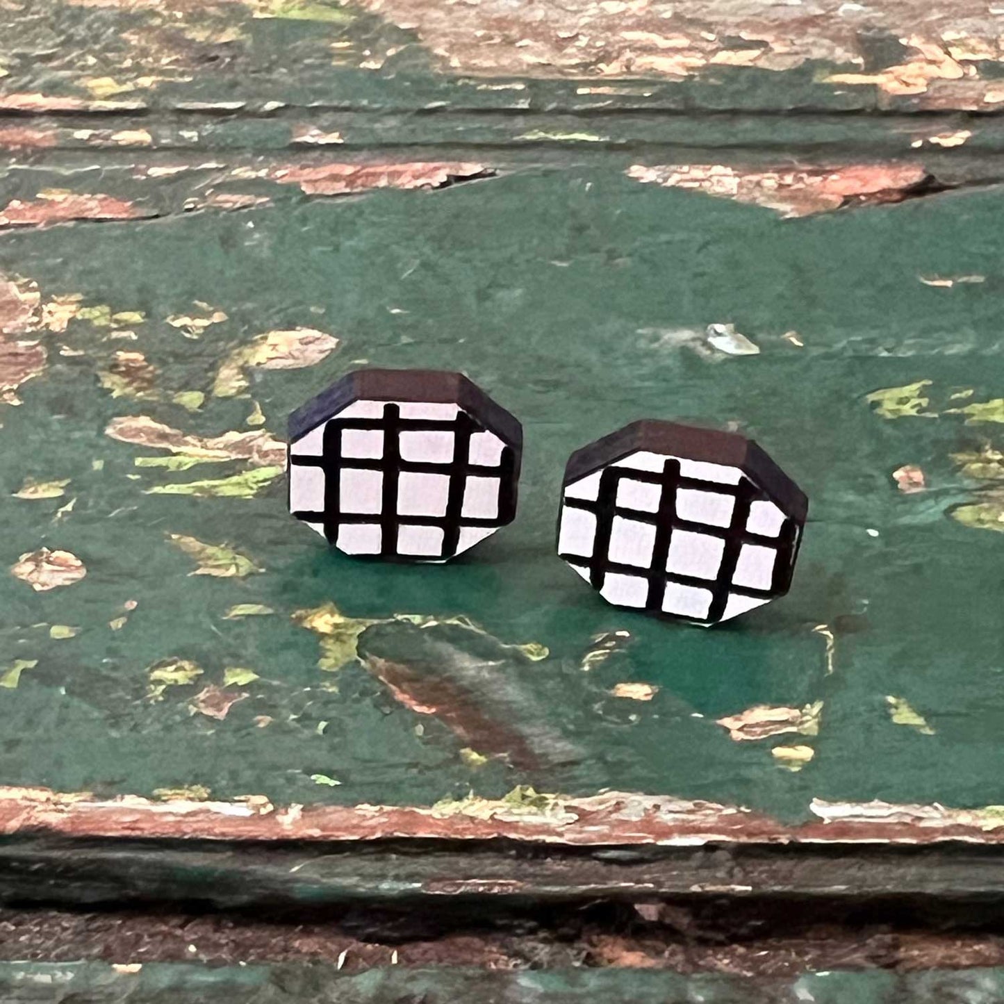 Lattice Octagon Stud Earrings - Glowforge