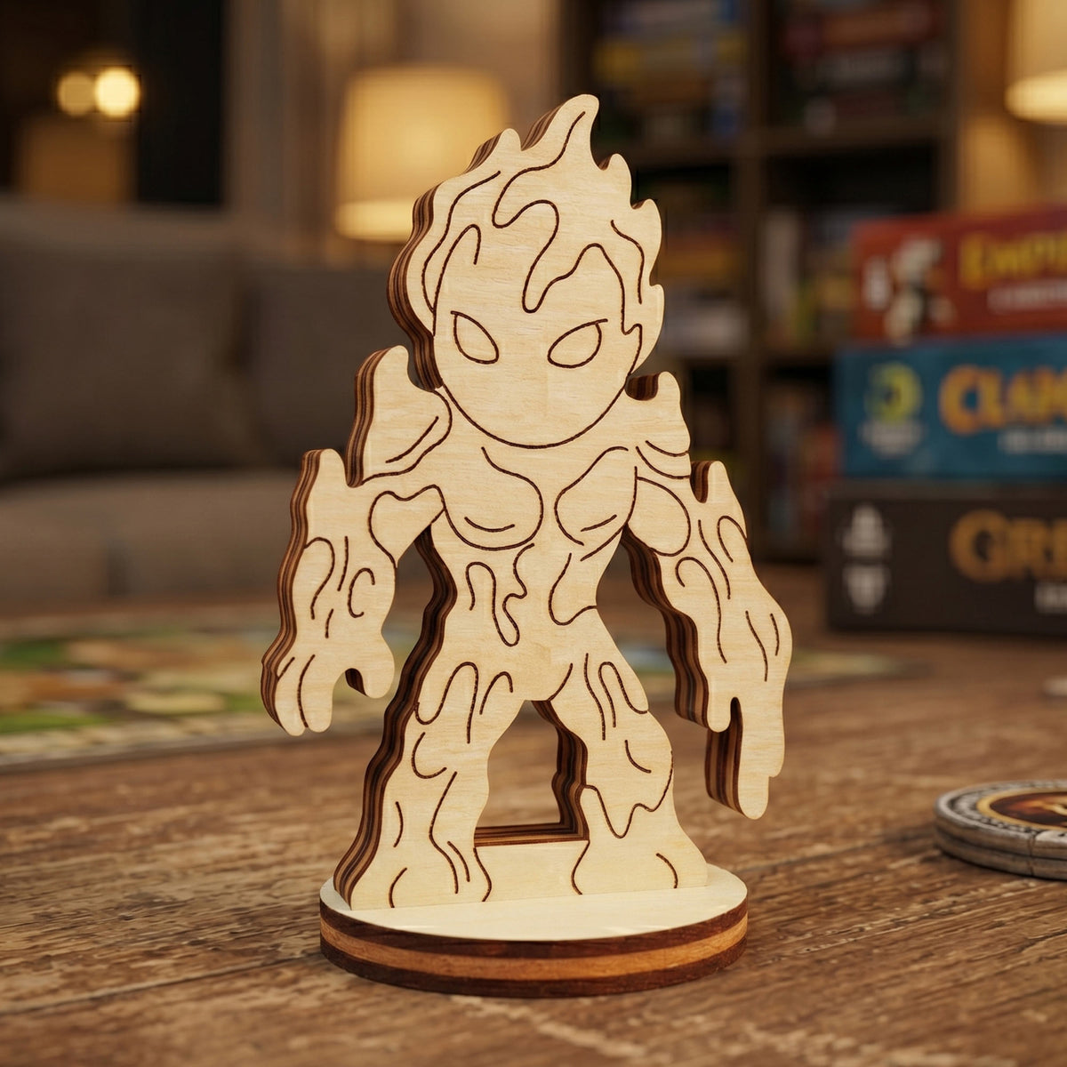 Lava Elemental Figurine - Fire and Magma Creature, Fantasy RPG Monster - Glowforge