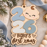 Layered 2026 Baby's First Christmas Ornament - Glowforge