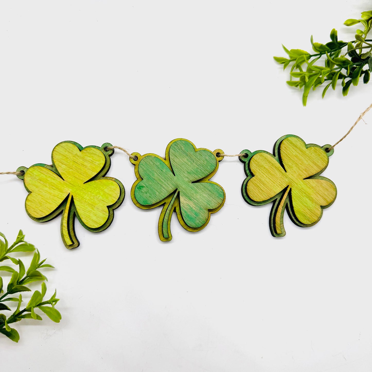 Layered 3-Leaf Clover St. Patrick’s Day Garland - Glowforge