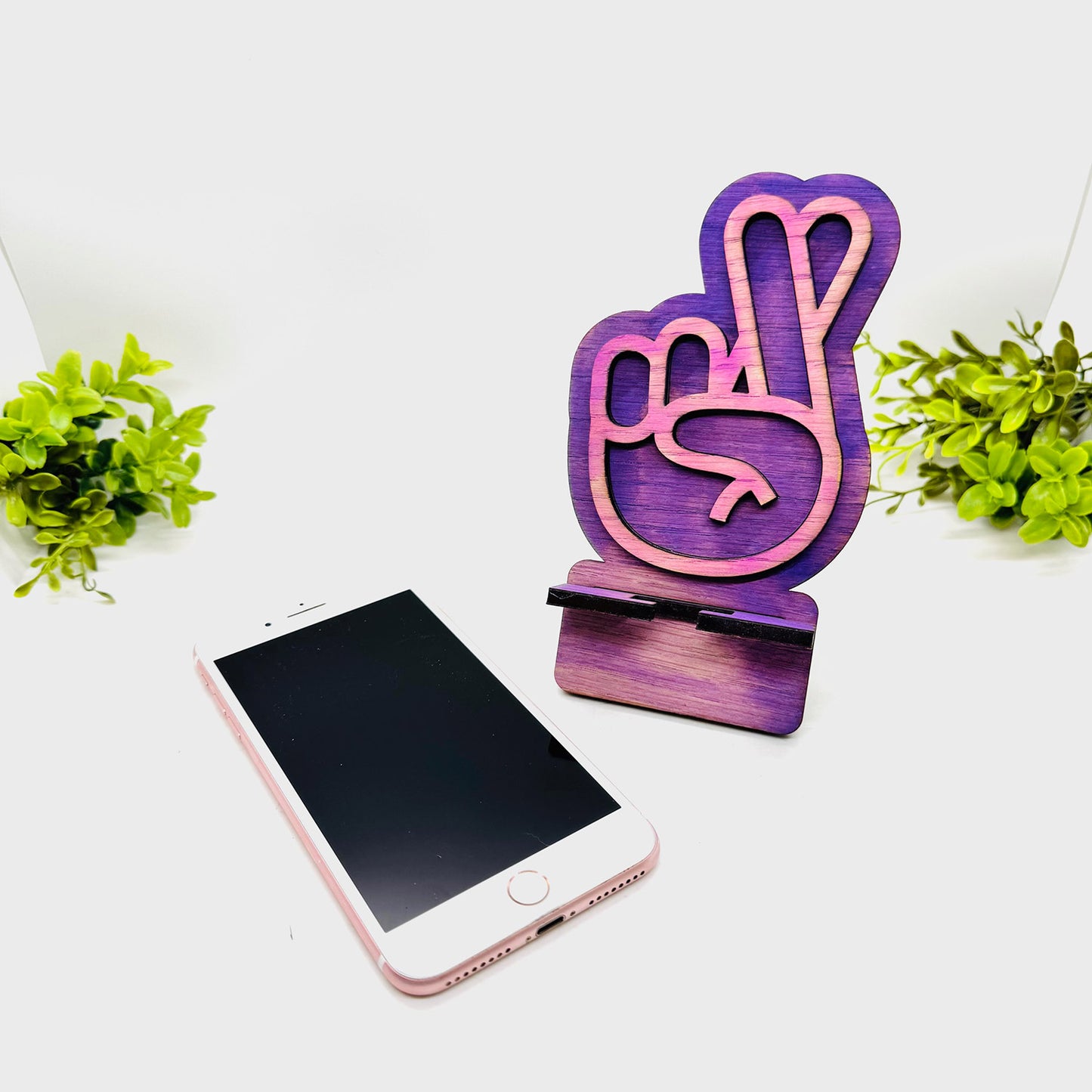 Layered #Good Luck Hand Phone Stand - Glowforge