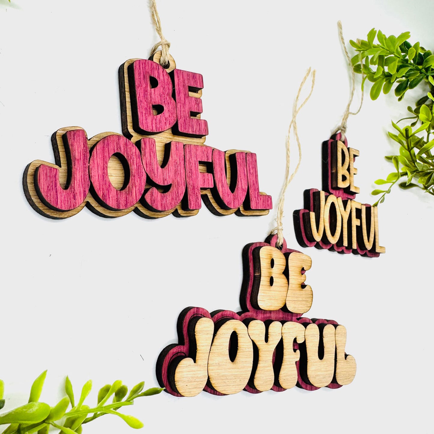 Layered BE JOYFUL Charm (Set of 3) - Glowforge