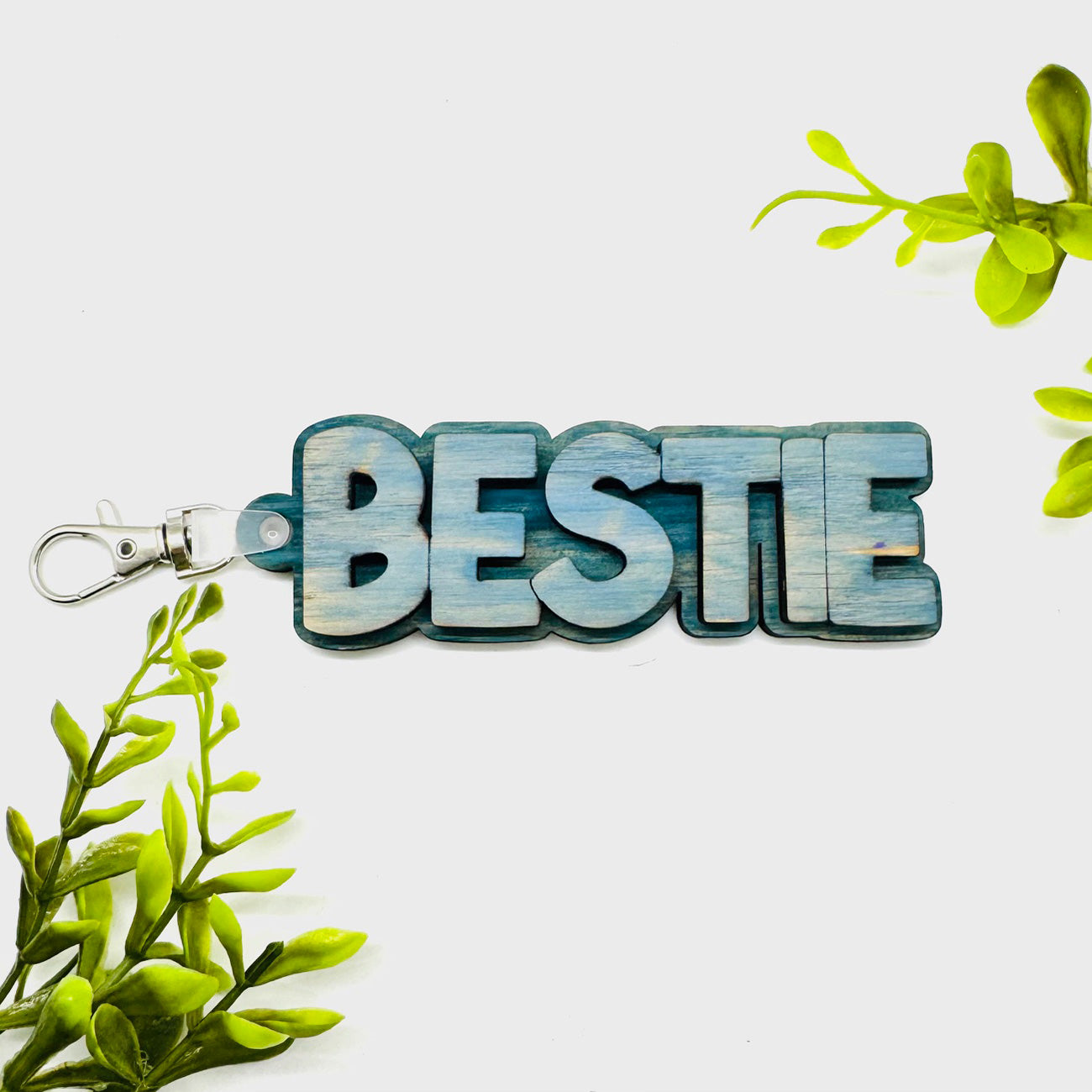 Layered BESTIE Word Keychain - Glowforge