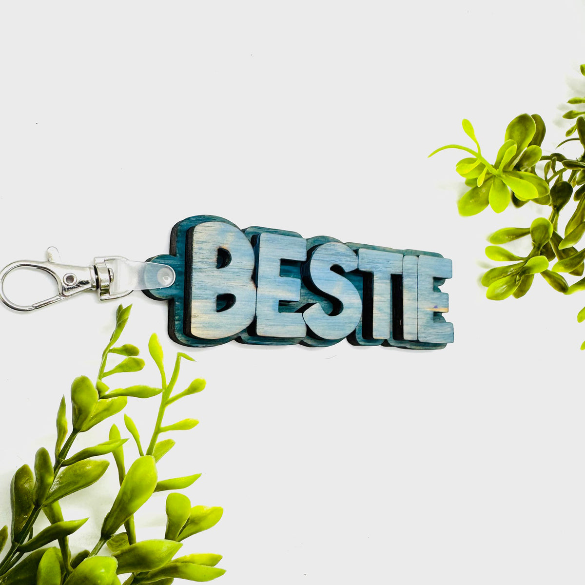 Layered BESTIE Word Keychain - Glowforge
