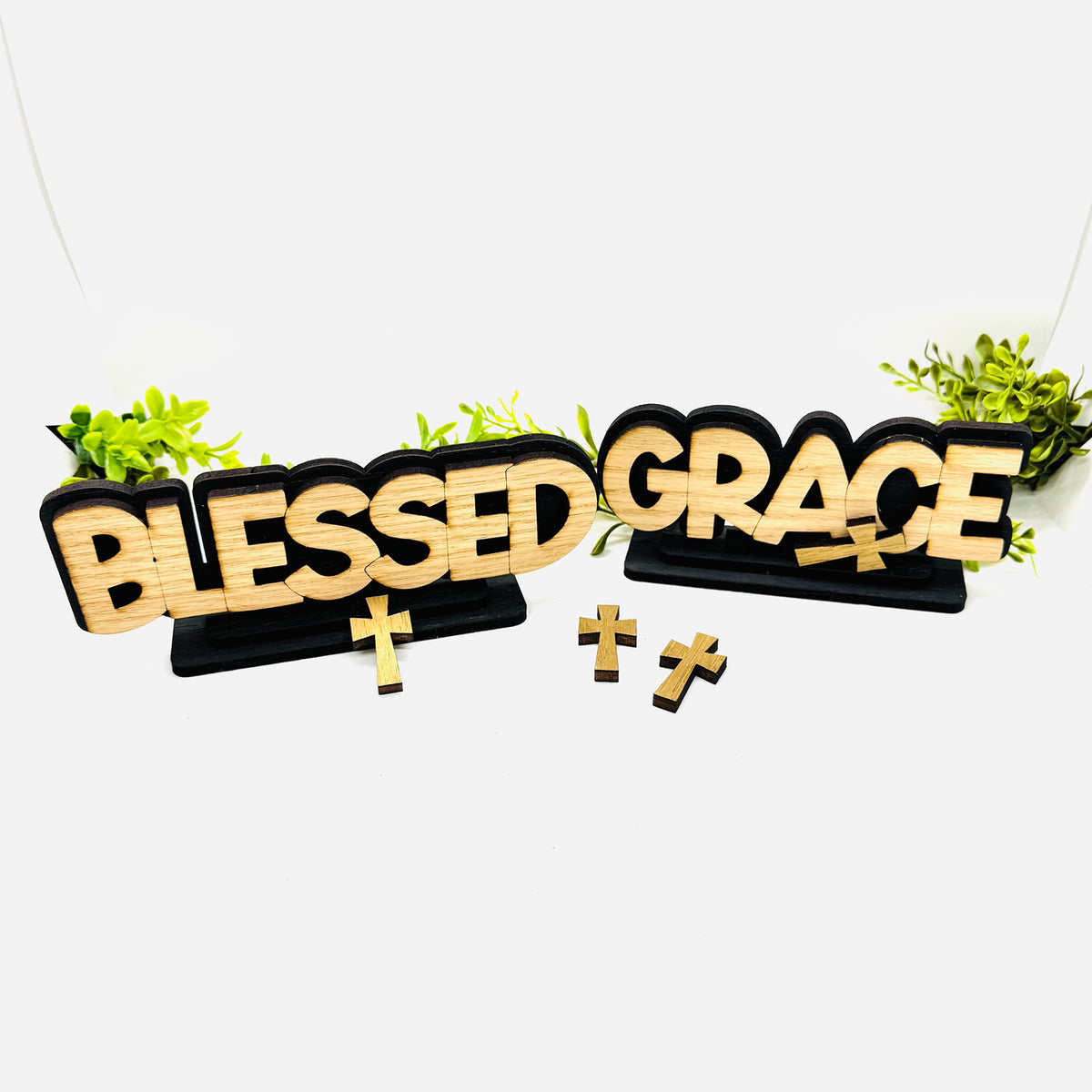 Layered Blessed + Grace Table Signs (Set of 2) - Glowforge