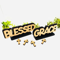 Layered Blessed + Grace Table Signs (Set of 2) - Glowforge