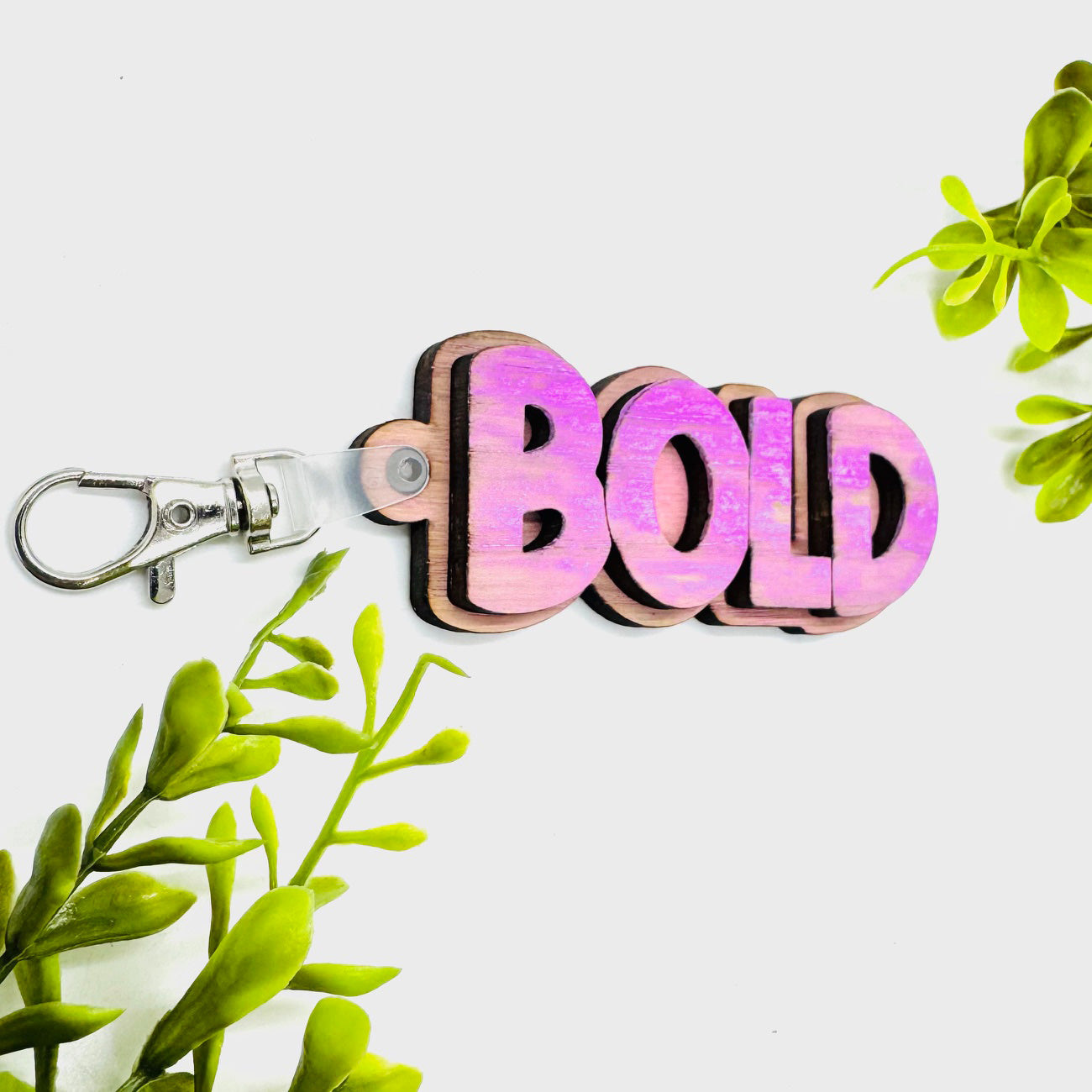 Layered BOLD Word Keychain - Glowforge