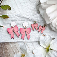 Layered Bow Dangle Earrings with Petite and Statement Styles (Set of 2) #1 - Glowforge