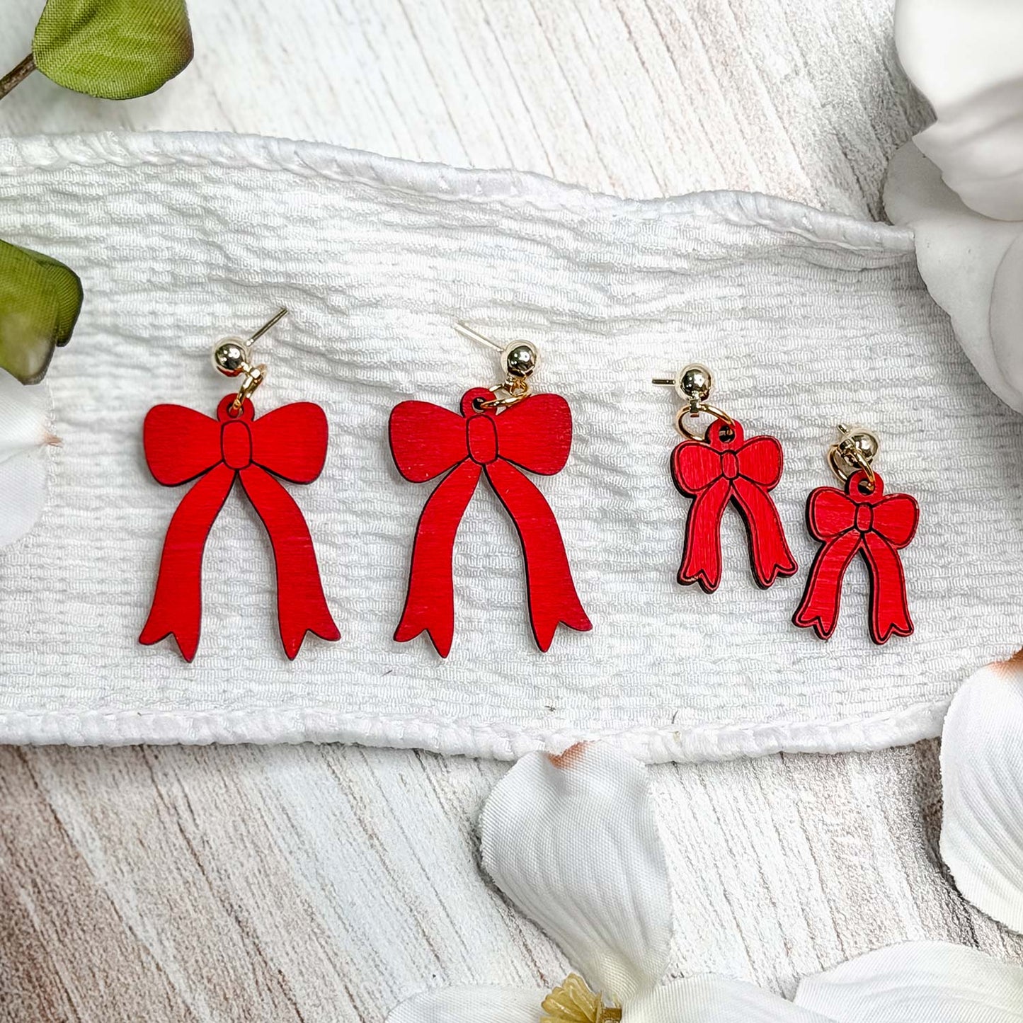 Layered Bow Dangle Earrings with Petite and Statement Styles (Set of 2) #2 - Glowforge