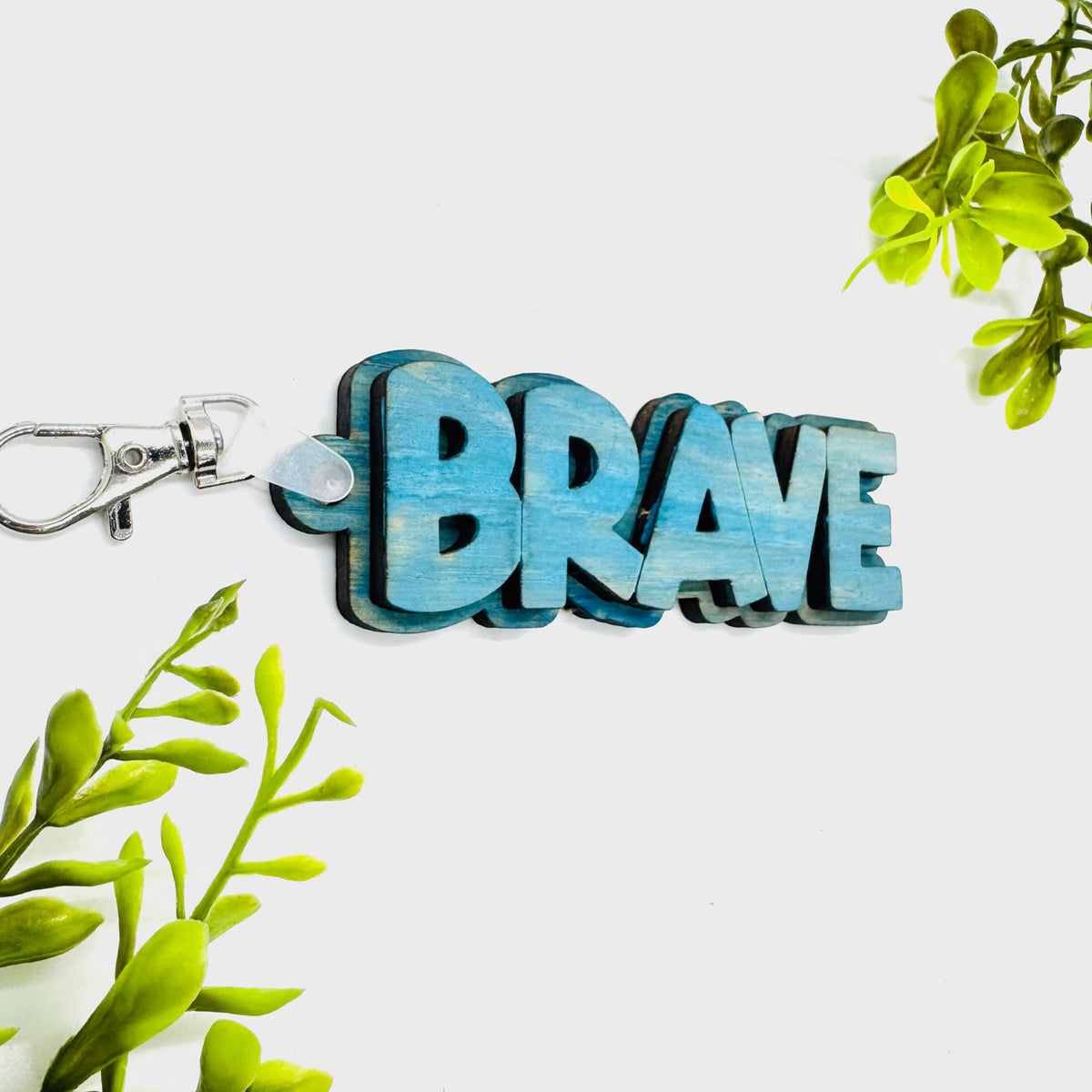 Layered BRAVE Word Keychain - Glowforge