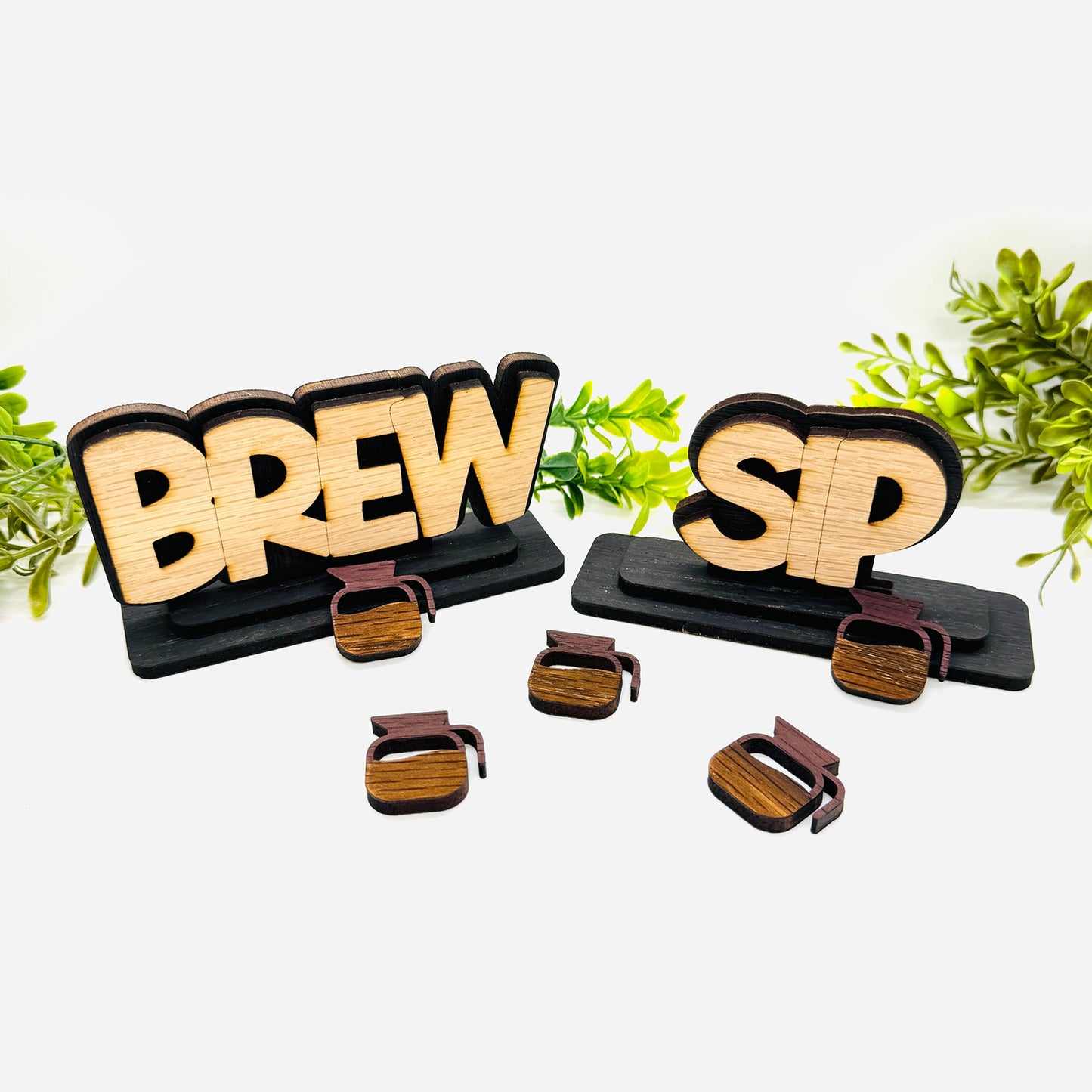 Layered Brew + Sip Table Signs (Set of 2) - Glowforge