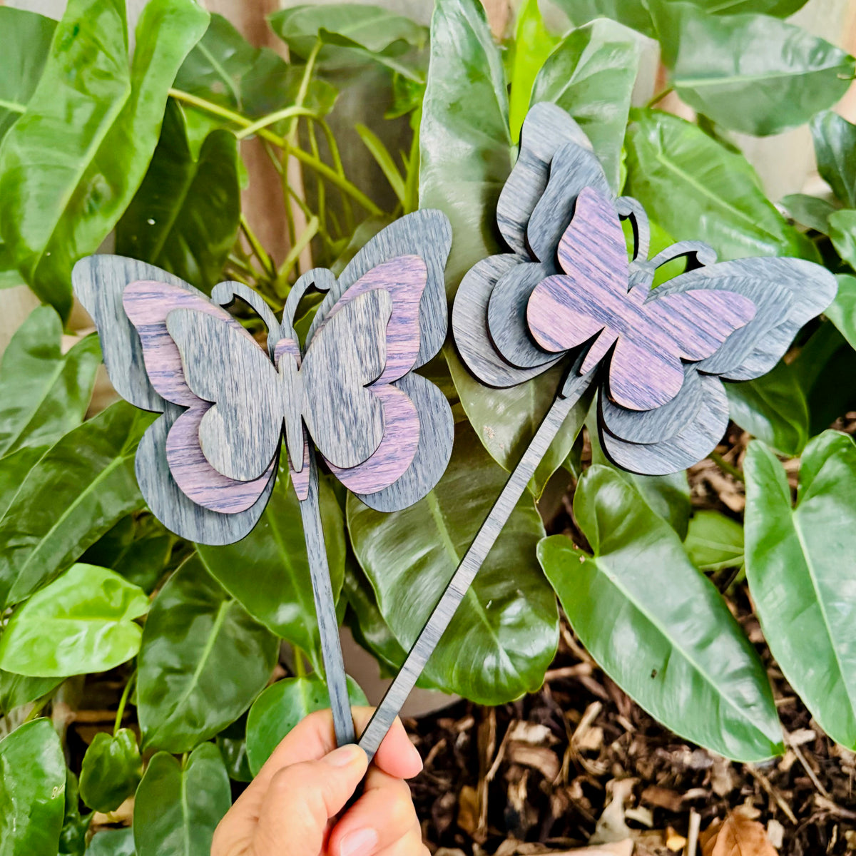 Layered Butterfly Garden Stakes - Glowforge