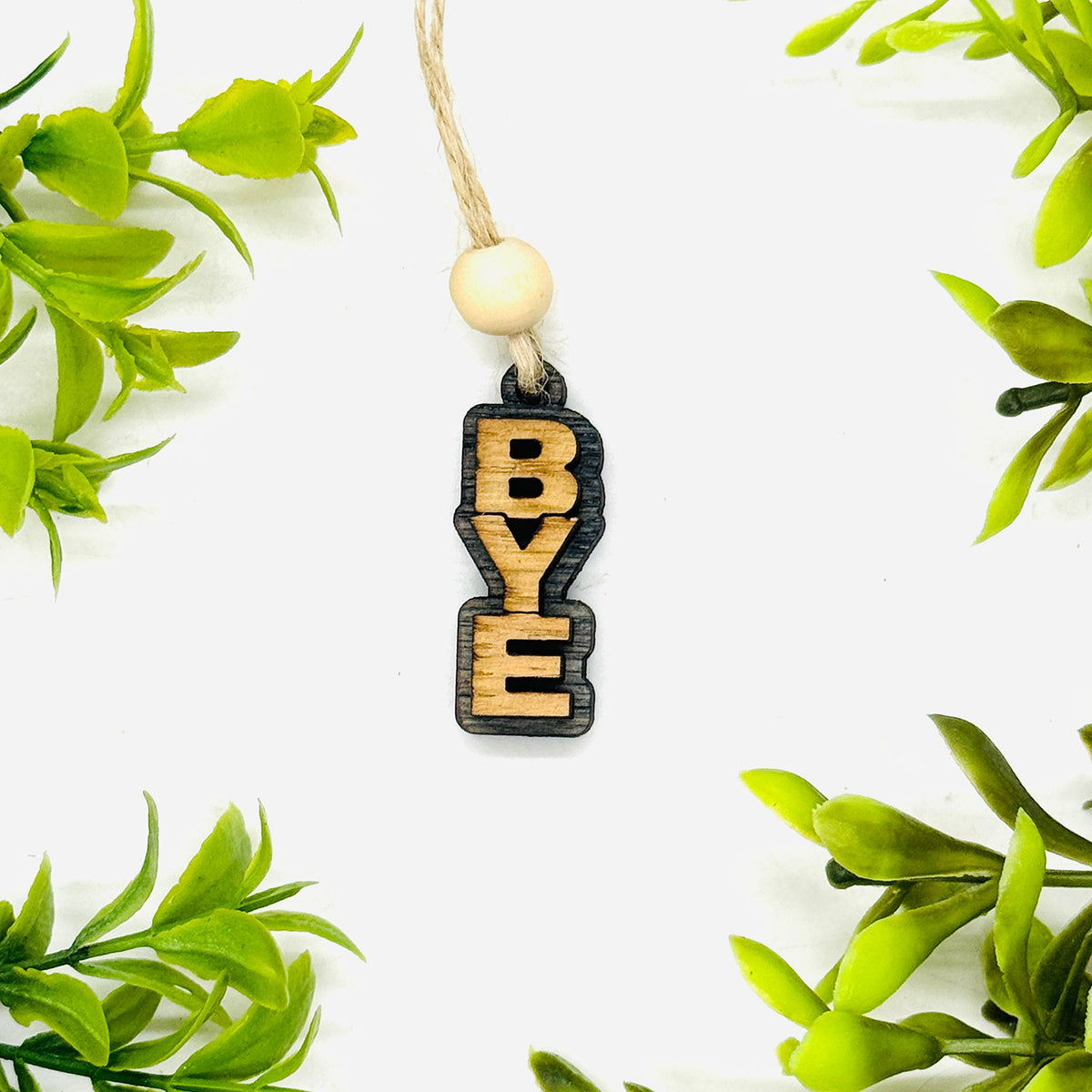 Layered BYE Stacked Word Car Charm Funny Hanging Car Accessory - Glowforge