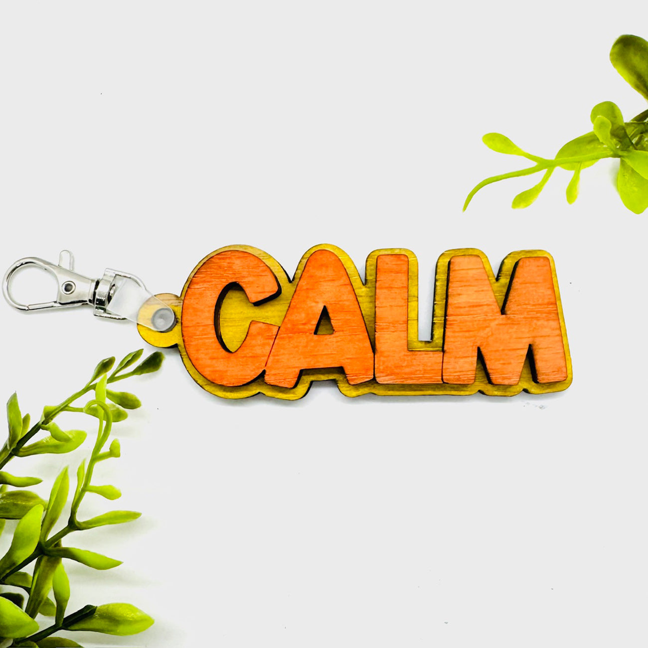 Layered CALM Word Keychain - Glowforge