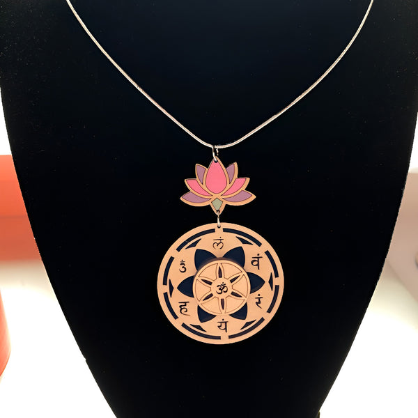 Layered Chakra Pendant Necklace with Lotus Flower Shop
