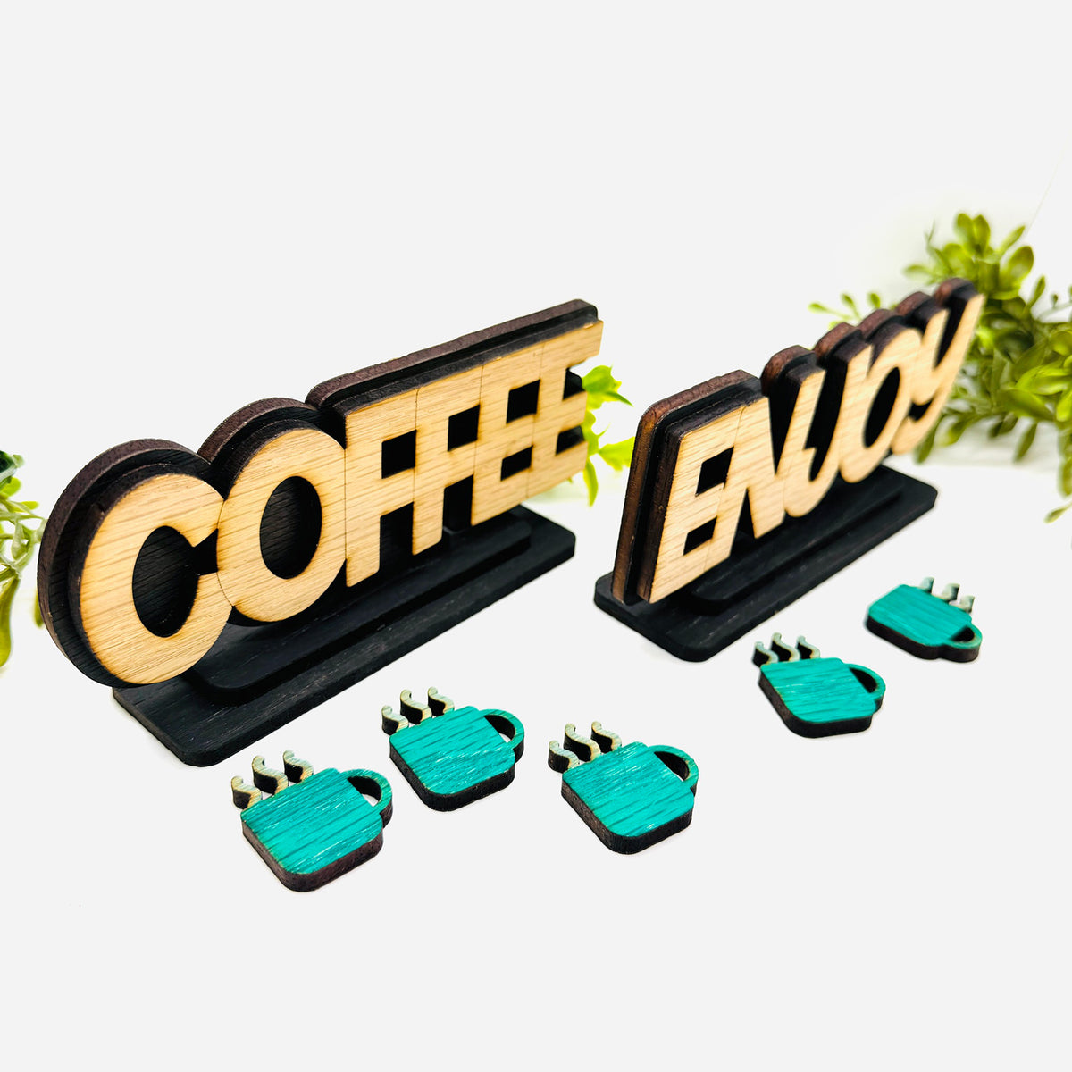 Layered Coffee + Enjoy Table Signs (Set of 2) - Glowforge