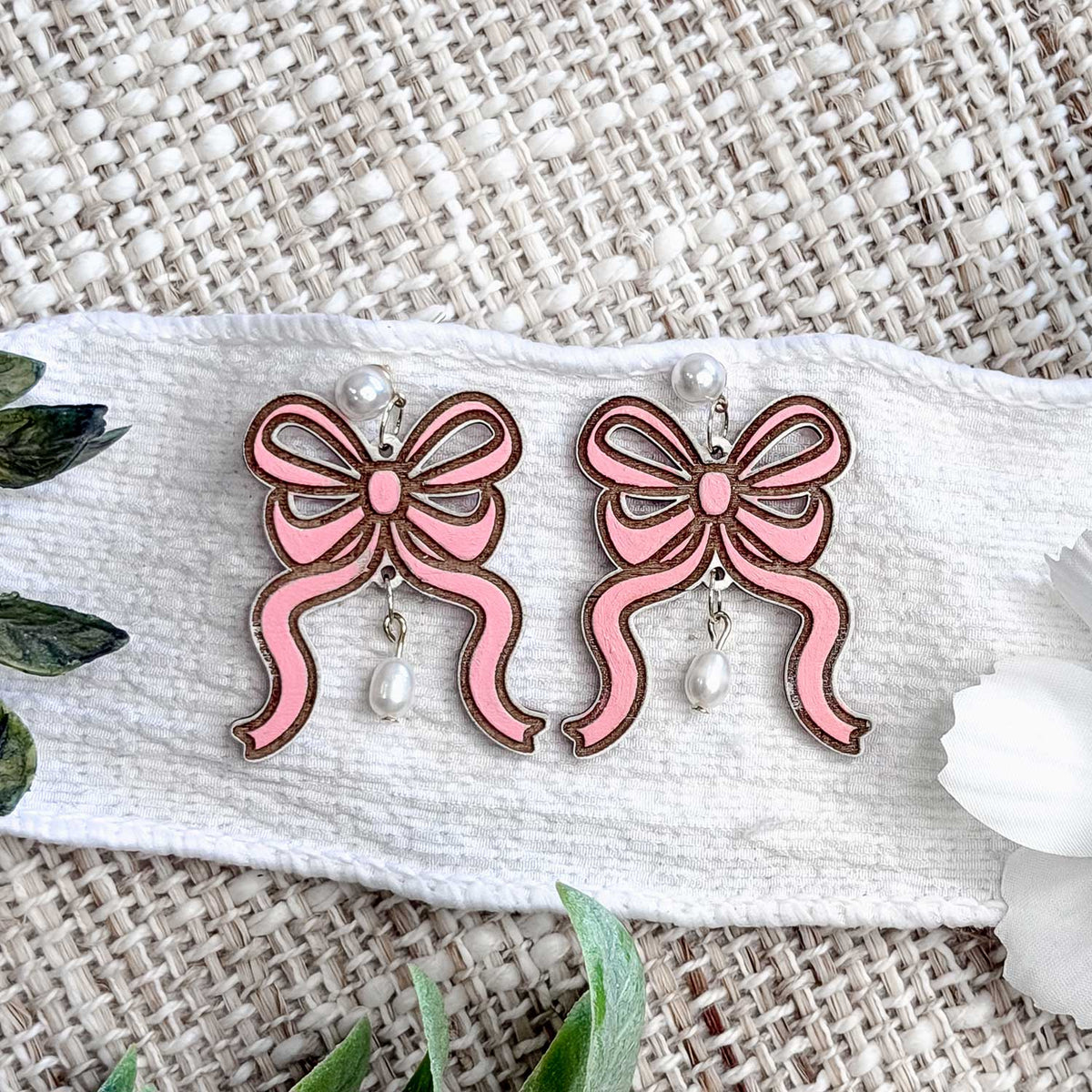 Layered Coquette Bow Dangle Earrings (Set of 2) - Glowforge