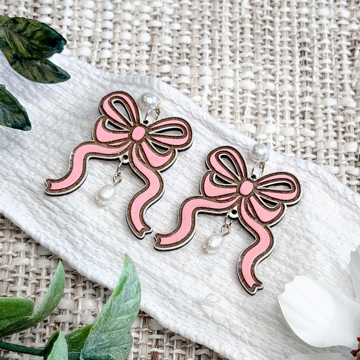 Layered Coquette Bow Dangle Earrings (Set of 2) - Glowforge
