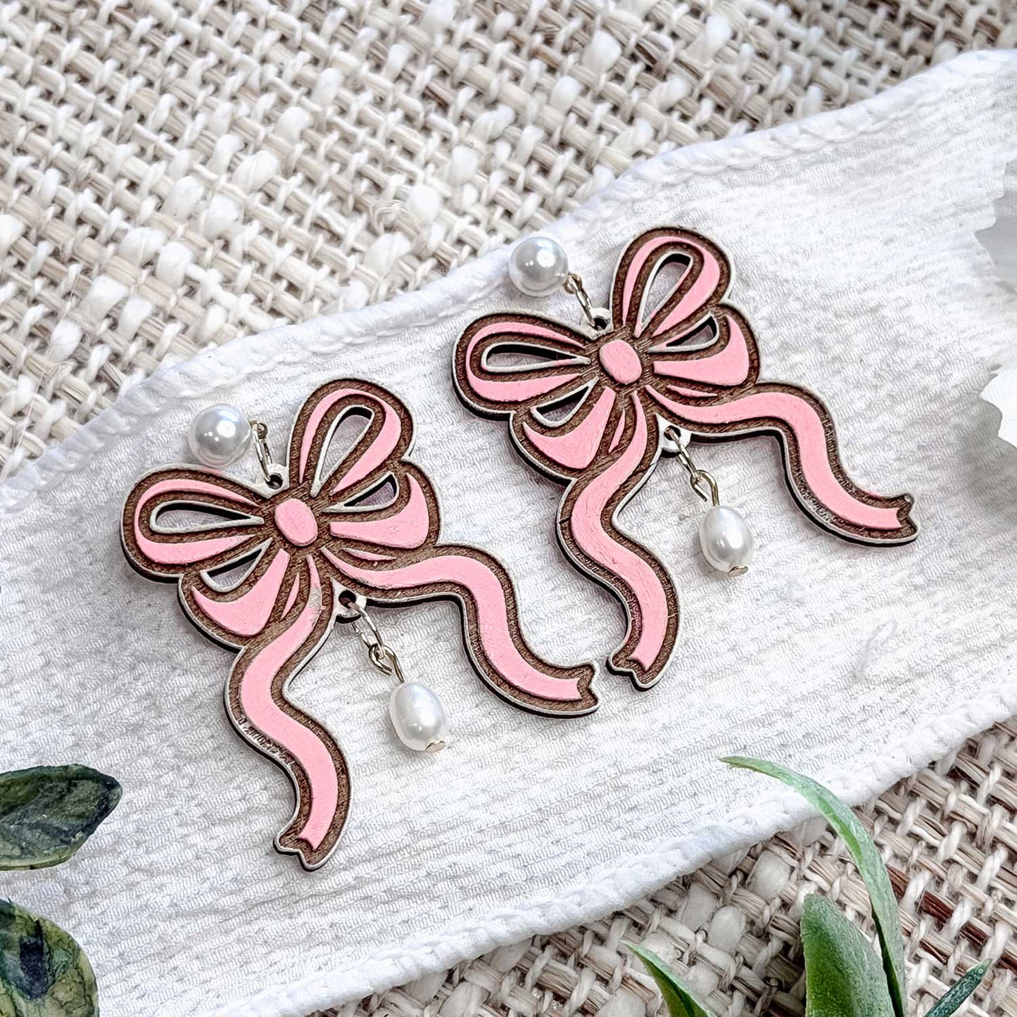 Layered Coquette Bow Dangle Earrings (Set of 2) - Glowforge