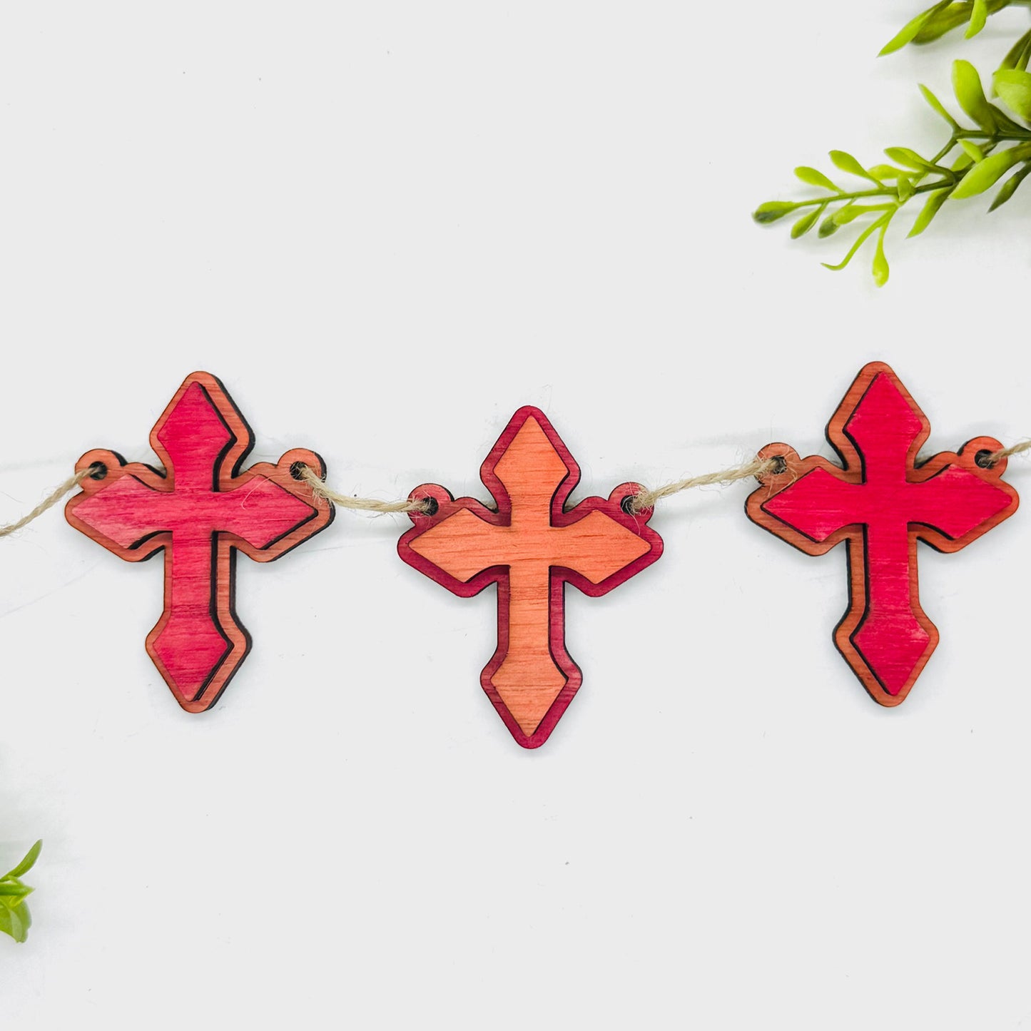 Layered Easter Cross #2 Garland Banner - Glowforge
