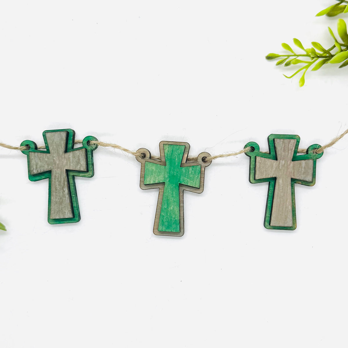 Layered Easter Cross #3 Garland Banner - Glowforge
