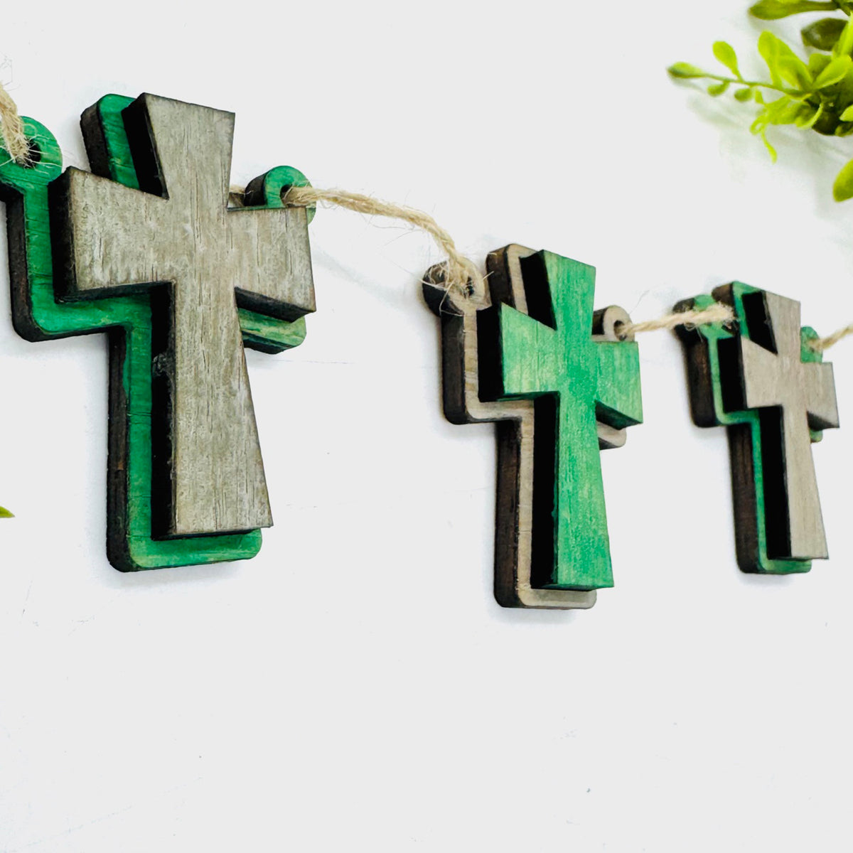 Layered Easter Cross #3 Garland Banner - Glowforge