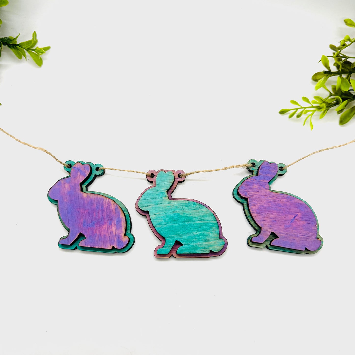 Layered Easter Bunny Garland Banner - Spring Decor Bunny Banner #1 - Glowforge