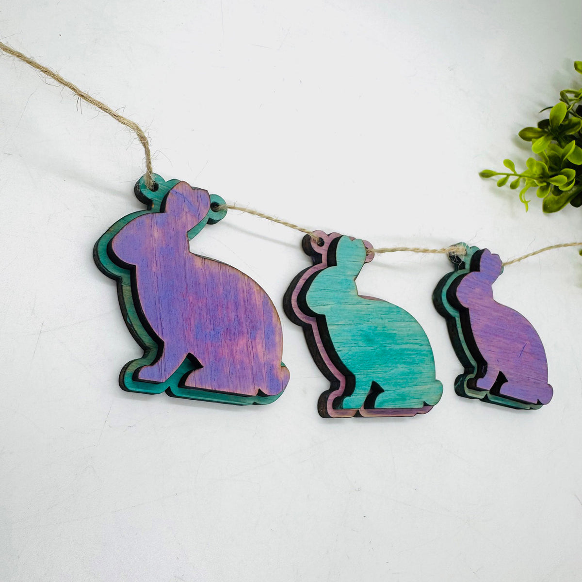 Layered Easter Bunny Garland Banner - Spring Decor Bunny Banner #1 - Glowforge