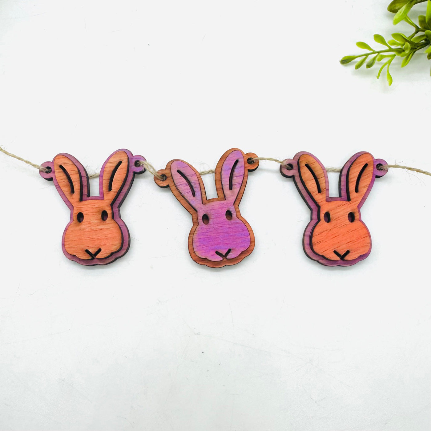 Layered Easter Bunny Garland Banner - Spring Decor Bunny Banner #2 - Glowforge