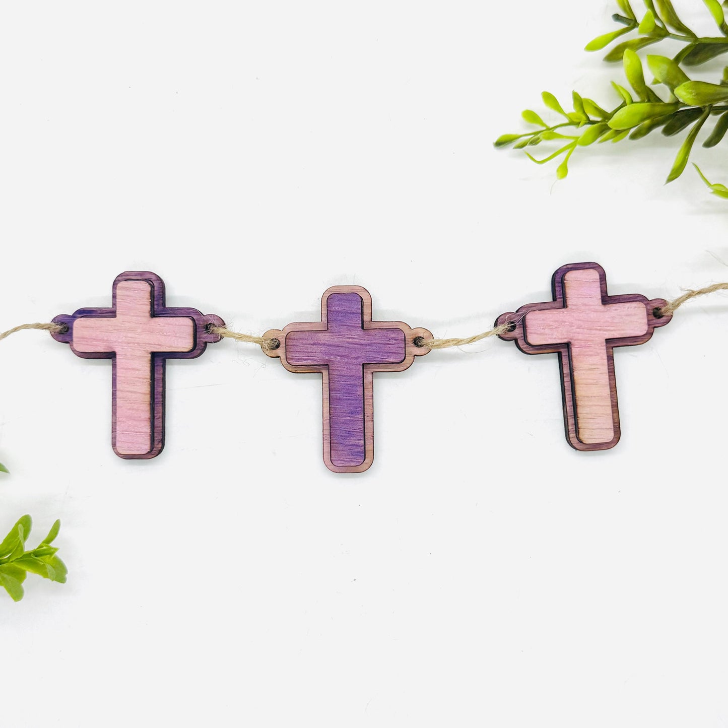 Layered Easter Cross #1 Garland Banner - Glowforge