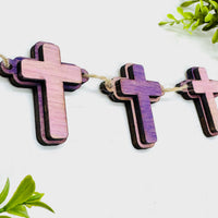 Layered Easter Cross #1 Garland Banner- Glowforge