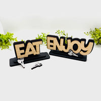 Layered Eat + Enjoy Table Signs (Set of 2) - Glowforge