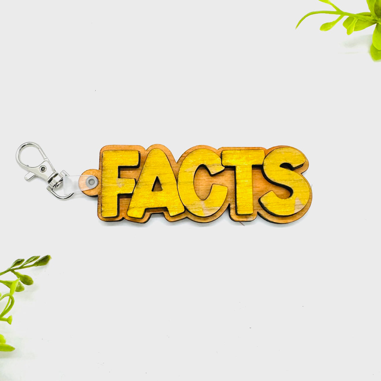 Layered FACTS Word Keychain - Glowforge