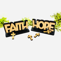 Layered Faith + Hope Table Signs (Set of 2) - Glowforge
