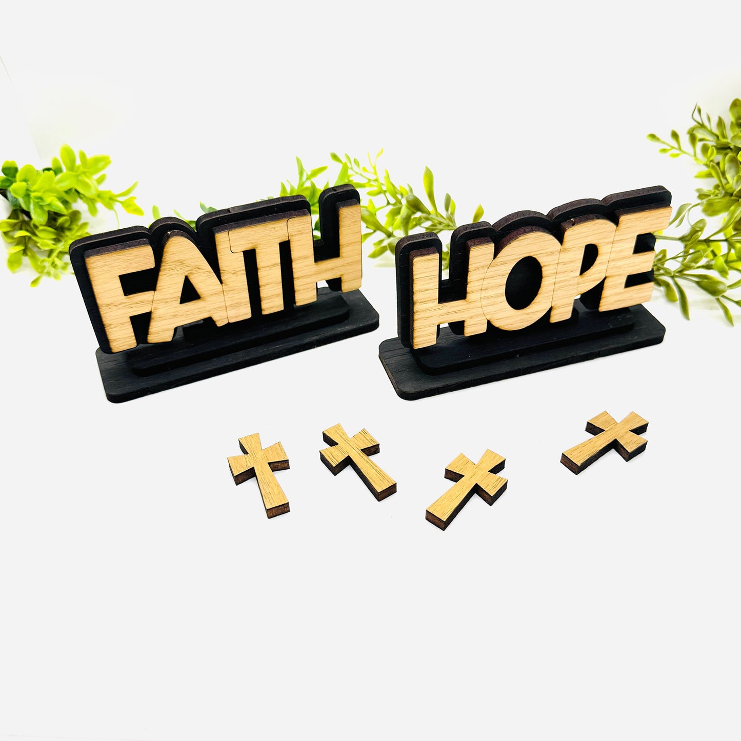 Layered Faith + Hope Table Signs (Set of 2) - Glowforge
