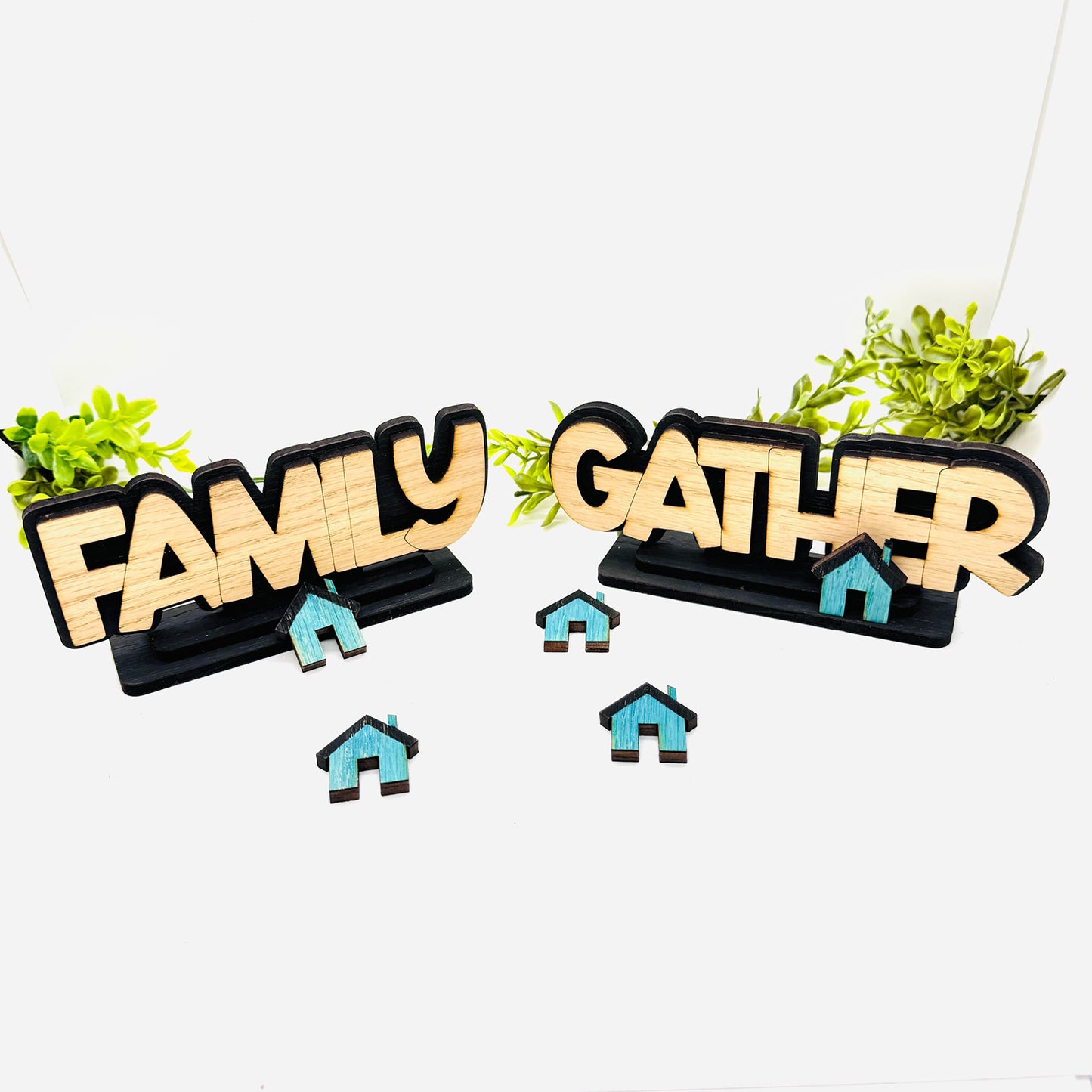 Layered Family + Gather Table Signs (Set of 2) - Glowforge