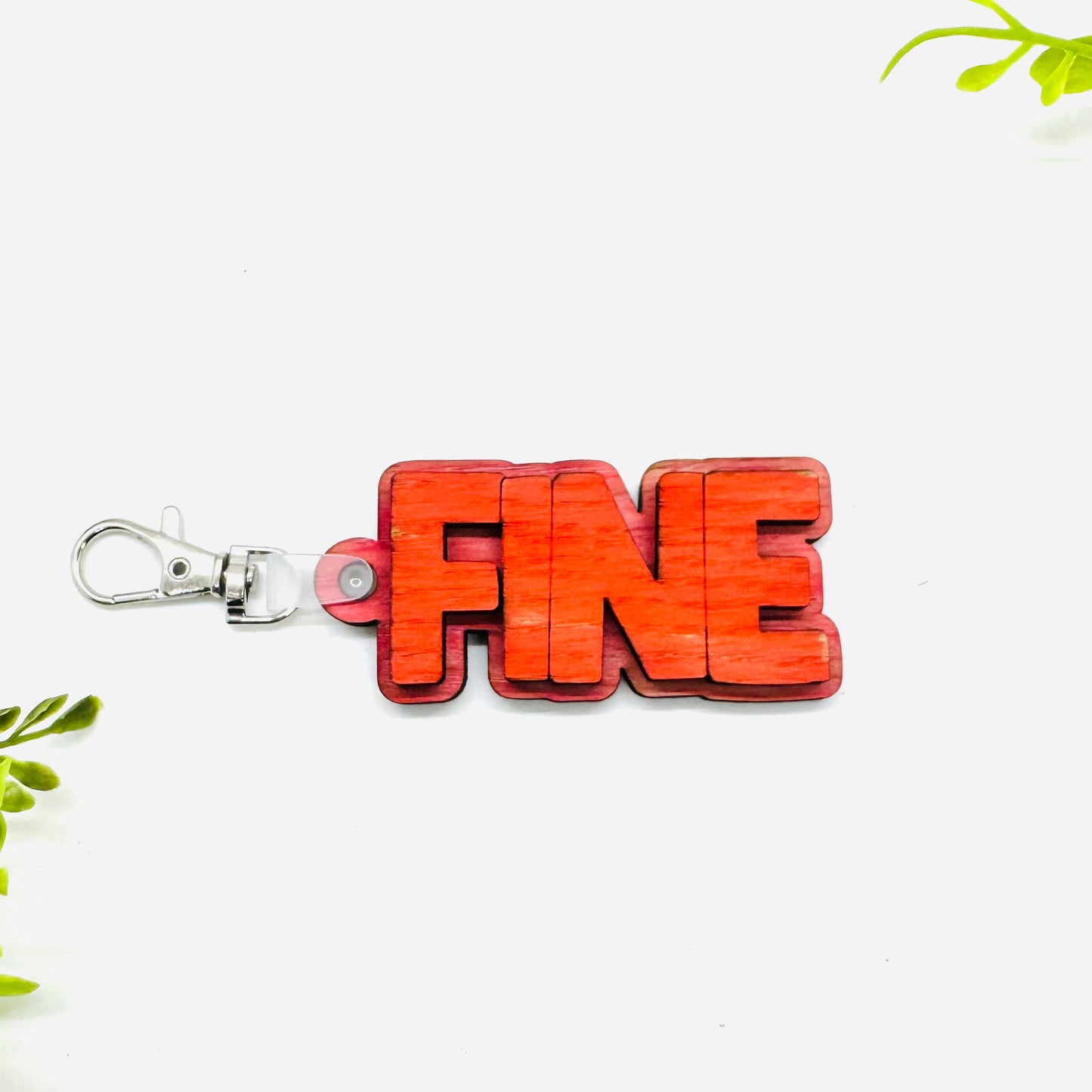 Layered FINE Word Keychain - Glowforge