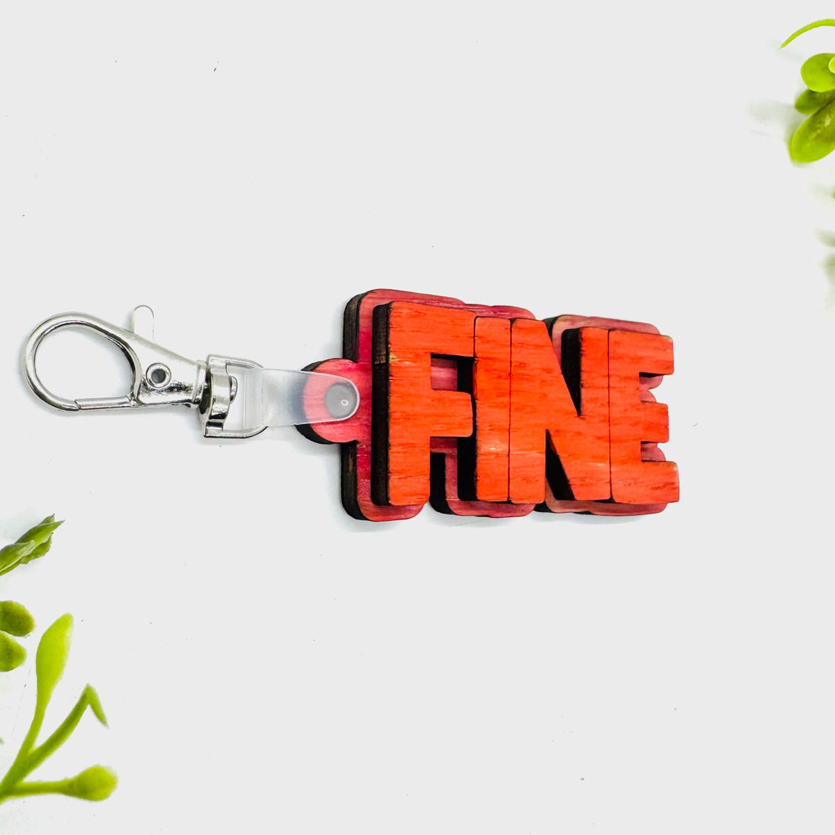 Layered FINE Word Keychain  Glowforge