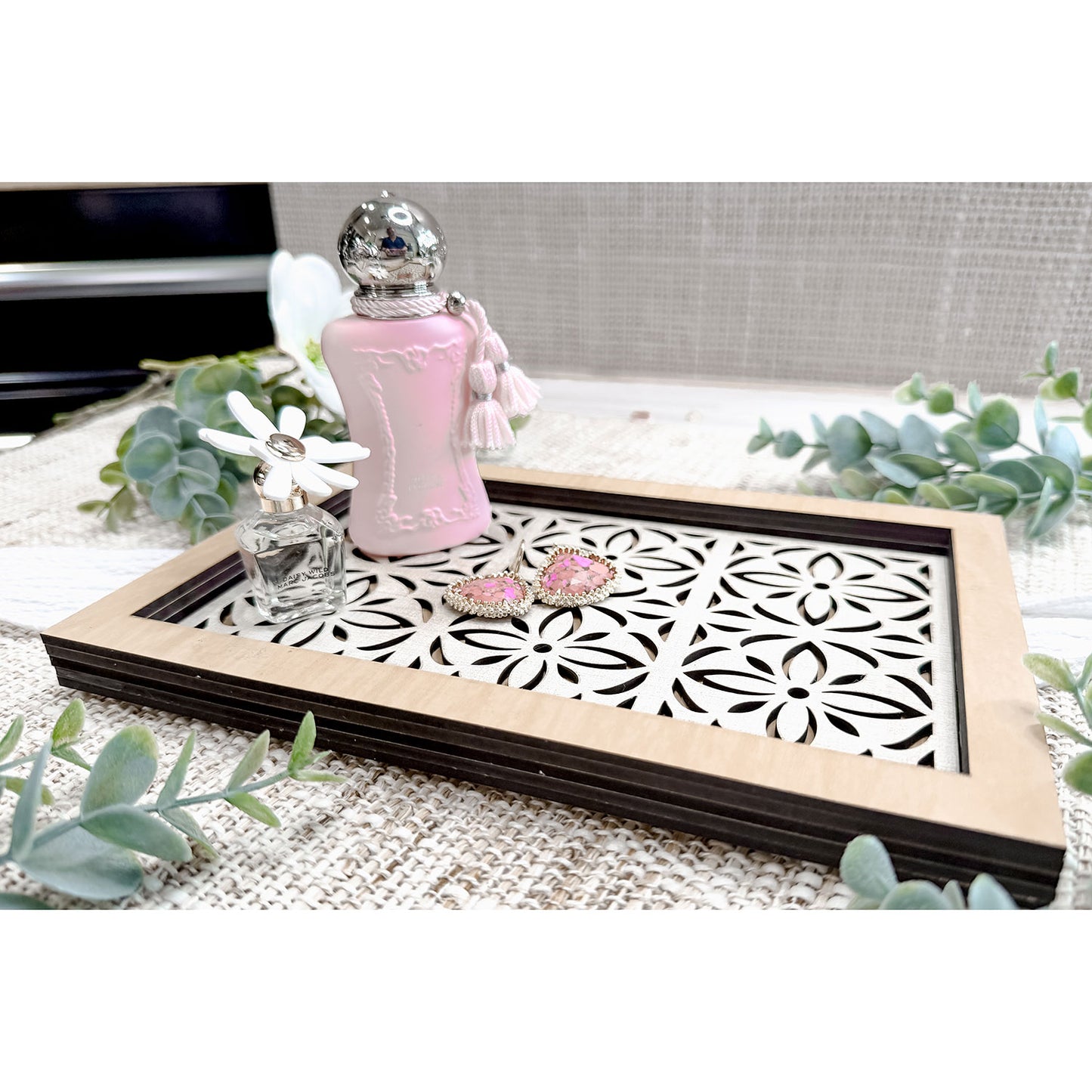 Layered Floral Cutout Catchall Tray - Glowforge
