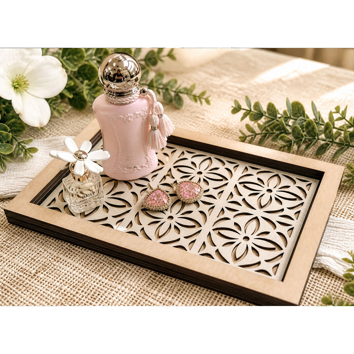 Layered Floral Cutout Catchall Tray - Glowforge