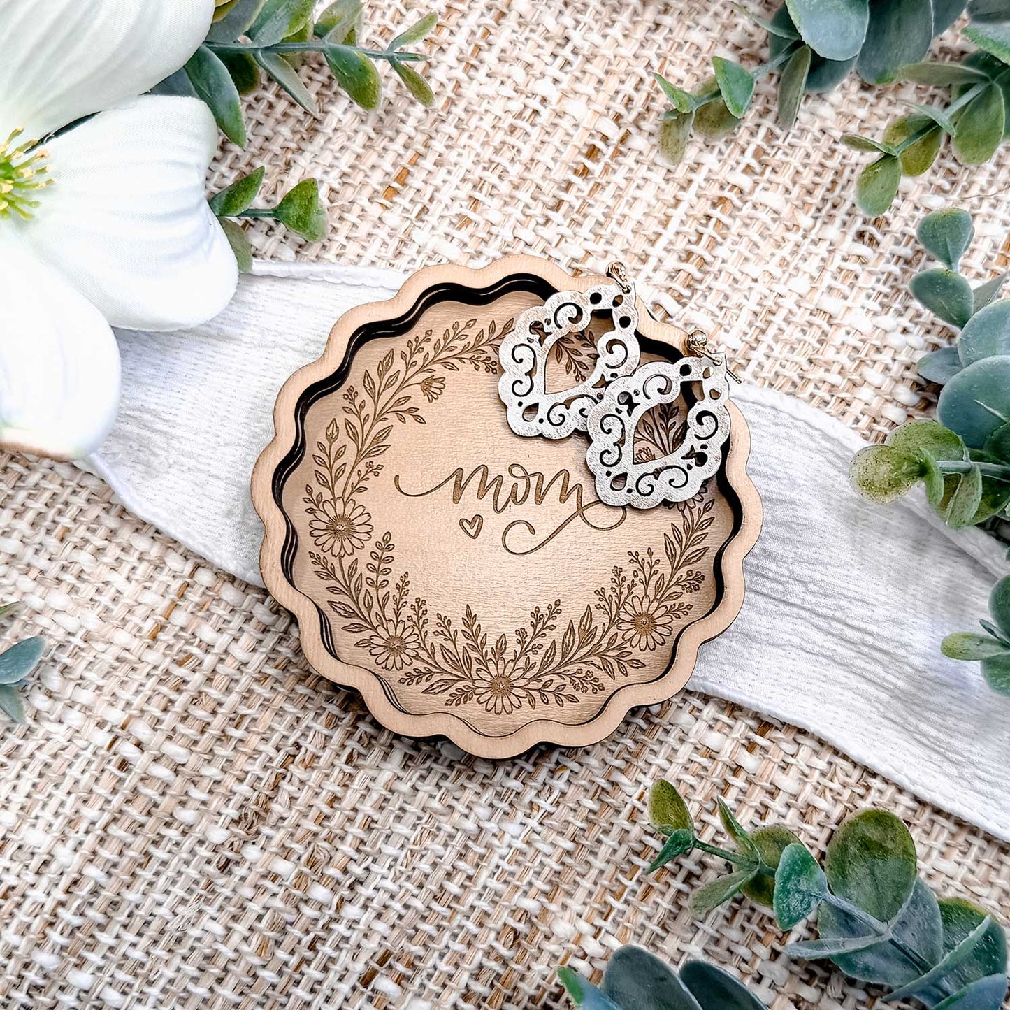 Layered Floral Mom Trinket Dish - Glowforge