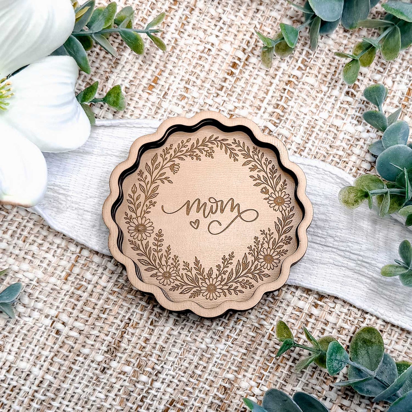 Layered Floral Mom Trinket Dish - Glowforge