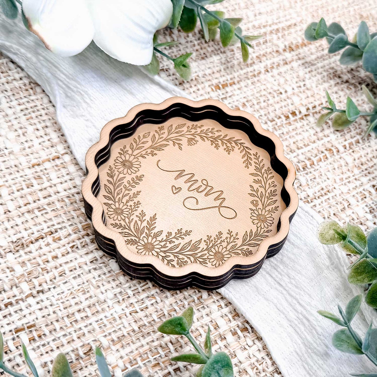 Layered Floral Mom Trinket Dish - Glowforge