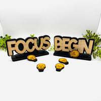 Layered Focus + Begin Table Signs (Set of 2) - Glowforge
