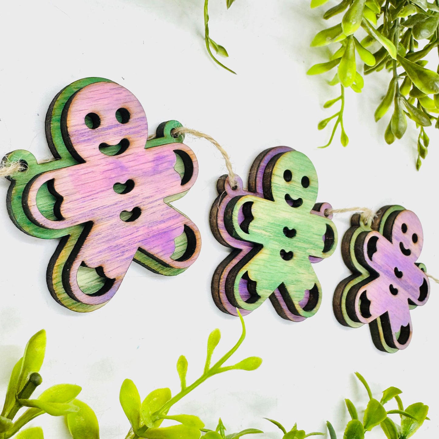 Layered Gingerbread Garland Christmas Banner - Glowforge