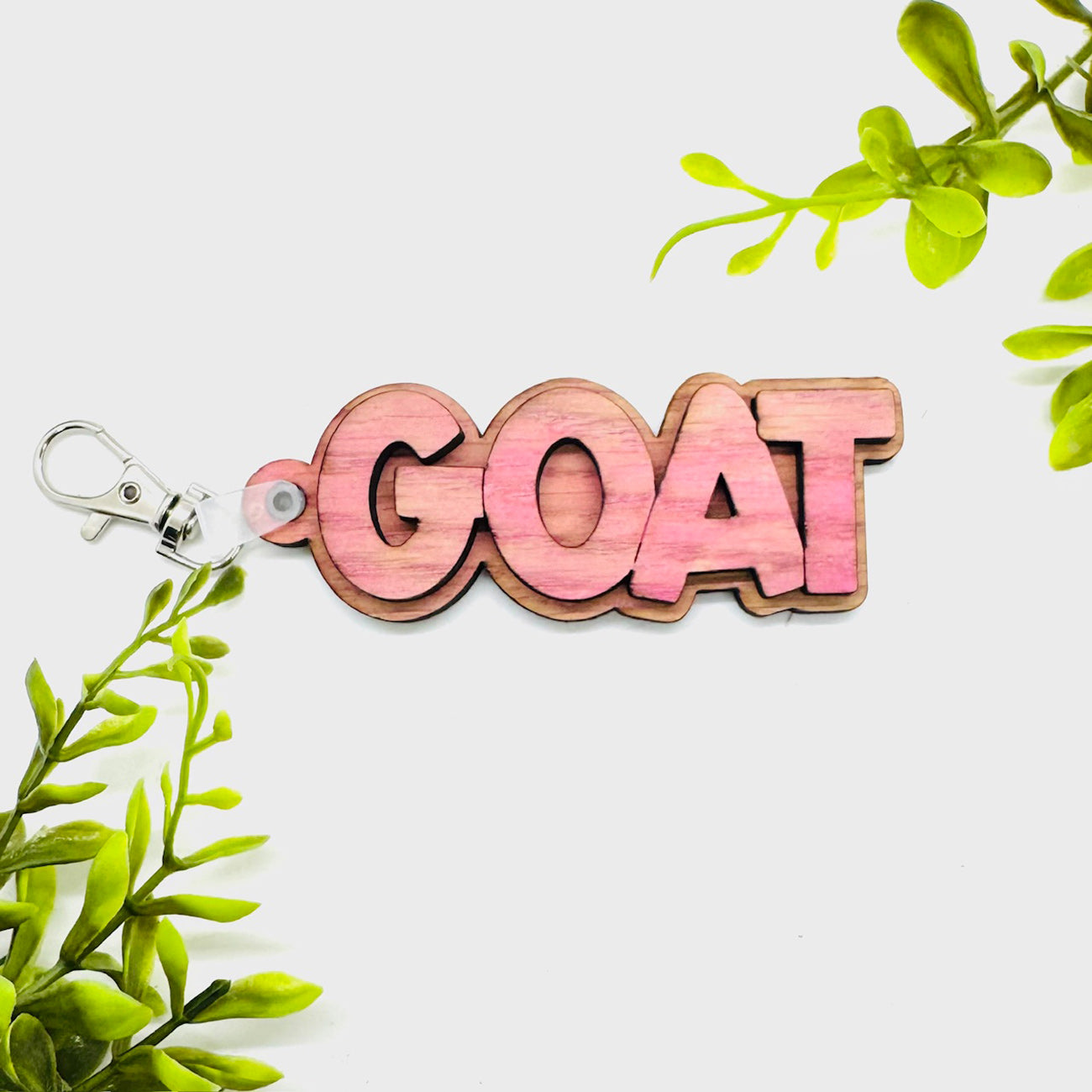 Layered GOAT Word Keychain - Glowforge
