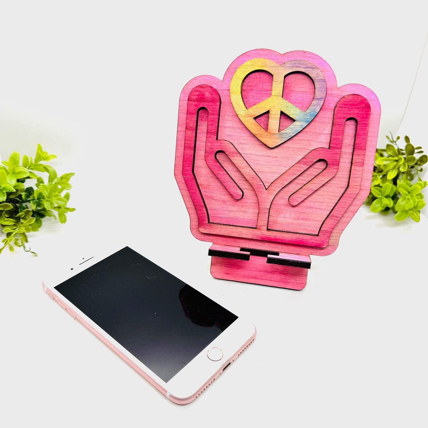 Layered Hands Heart Phone Stand - Glowforge